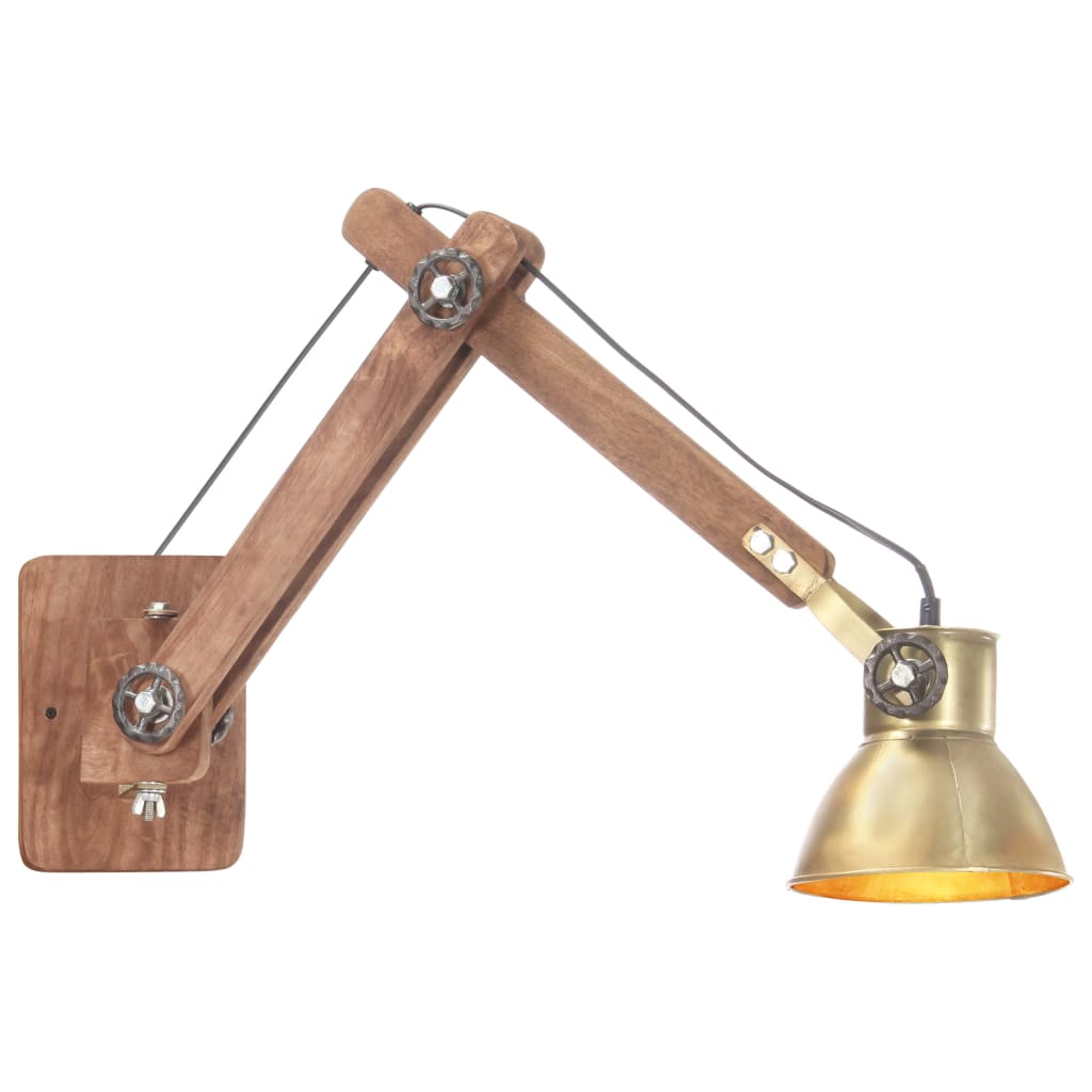 vidaXL Lampă de perete, stil industrial, alamă, rotund, E27