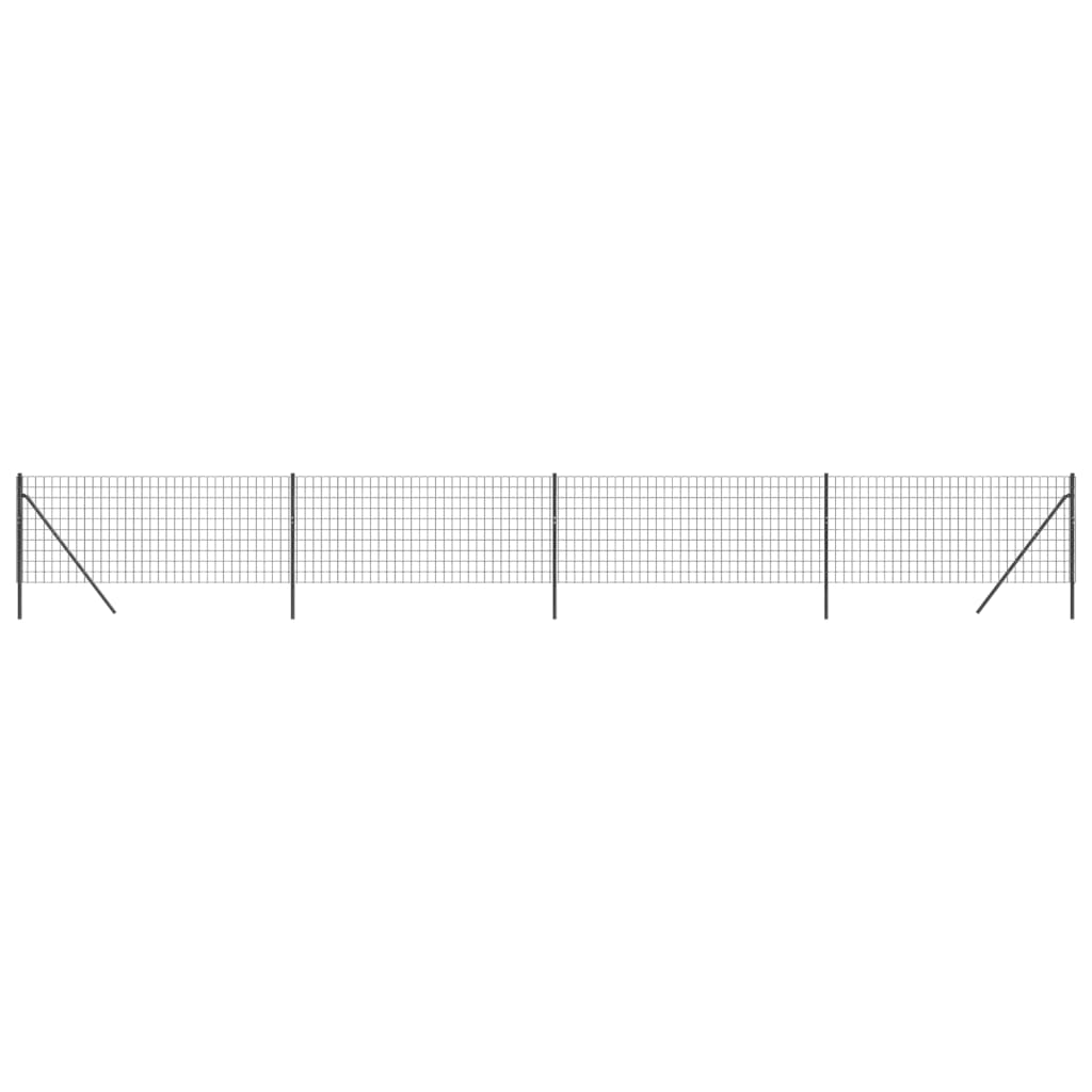 vidaXL Gard plasă de sârmă, antracit, 0,8x10 m, oțel galvanizat