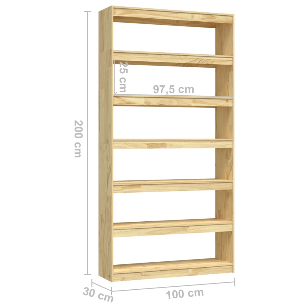 vidaXL Bibliotecă/Separator cameră, 100x30x200 cm, lemn masiv pin