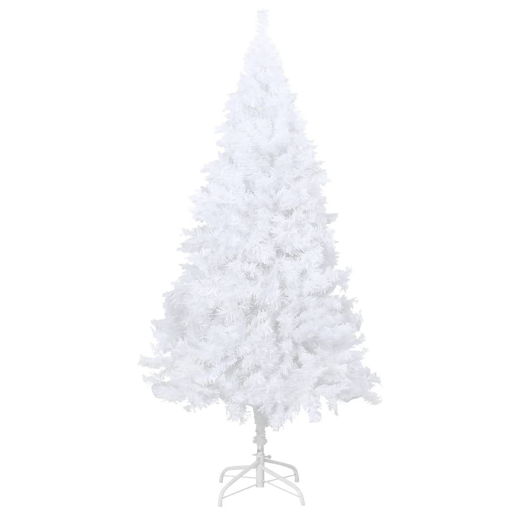 vidaXL Brad Crăciun artificial pre-iluminat ramuri groase, alb, 240 cm