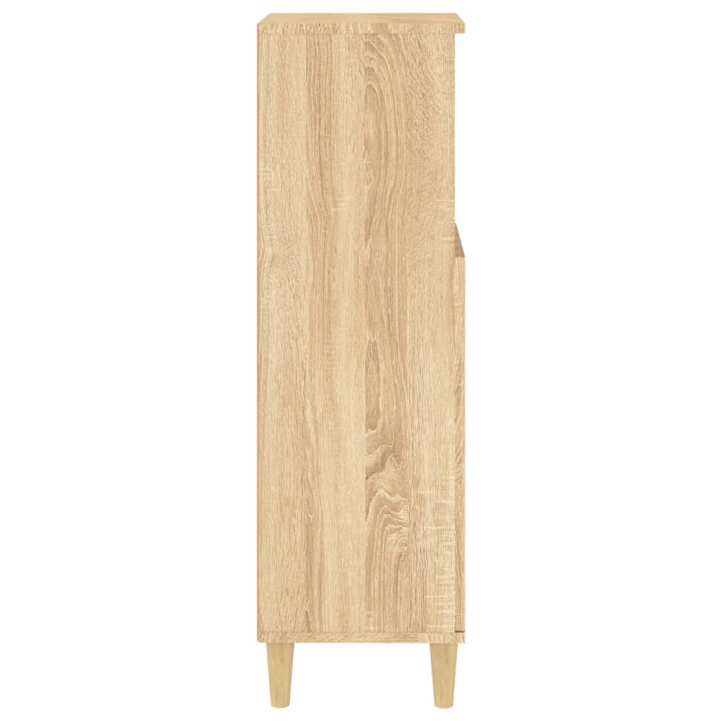 vidaXL Dulap de baie, stejar sonoma, 30x30x100 cm, lemn prelucrat