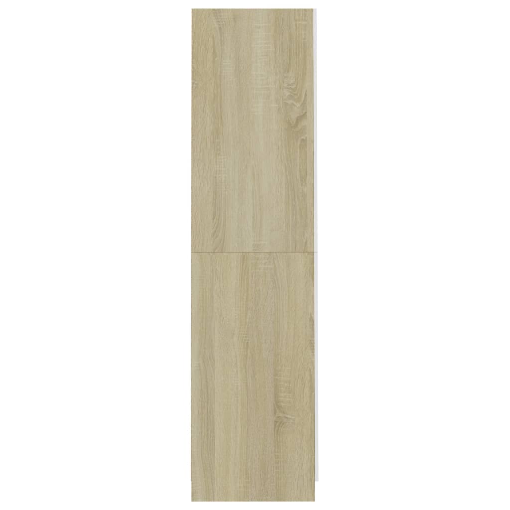 vidaXL Șifonier, alb și stejar sonoma, 90x52x200 cm, PAL