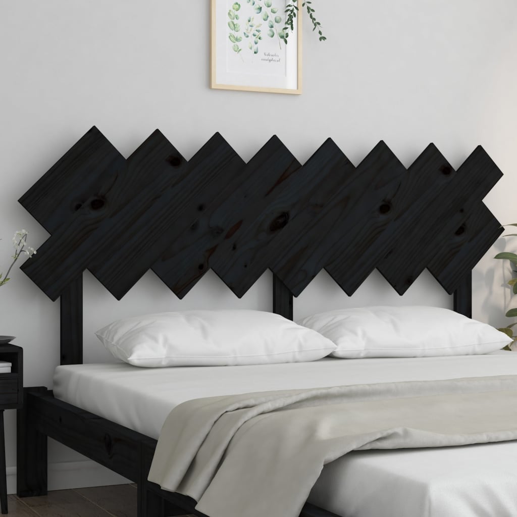 vidaXL Tăblie de pat, negru, 159,5x3x80,5 cm, lemn masiv de pin
