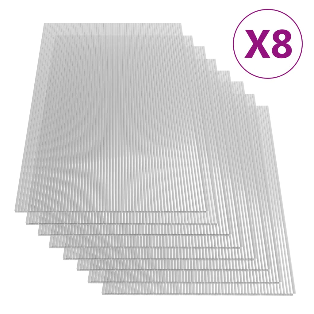 vidaXL Plăci din policarbonat, 8 buc., 121 x 60 cm, 4 mm
