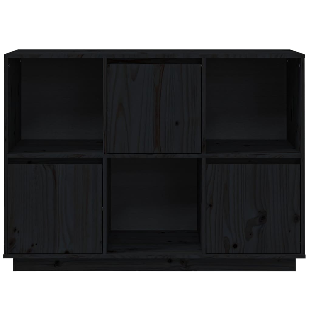vidaXL Servantă, negru, 110,5x35x80 cm, lemn masiv de pin
