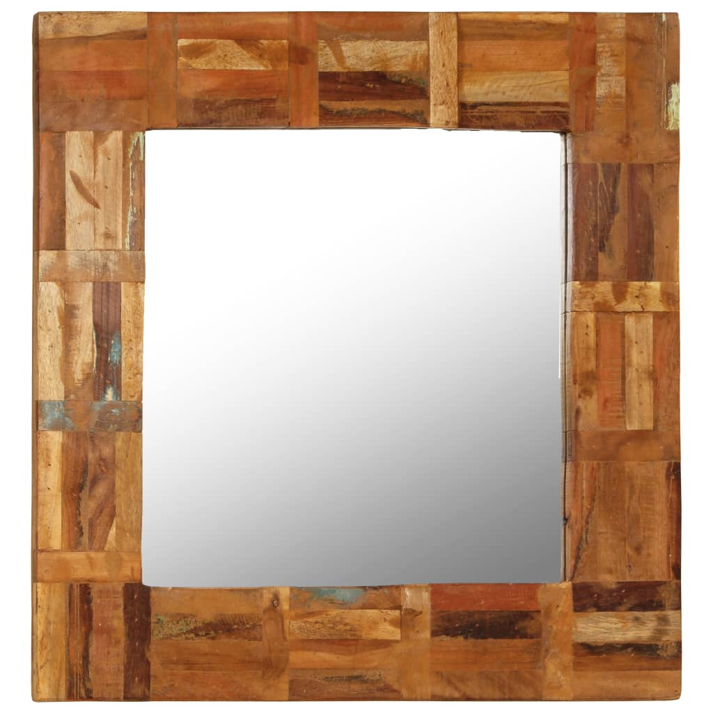 vidaXL Oglindă de perete, 60 x 60 cm, lemn masiv reciclat