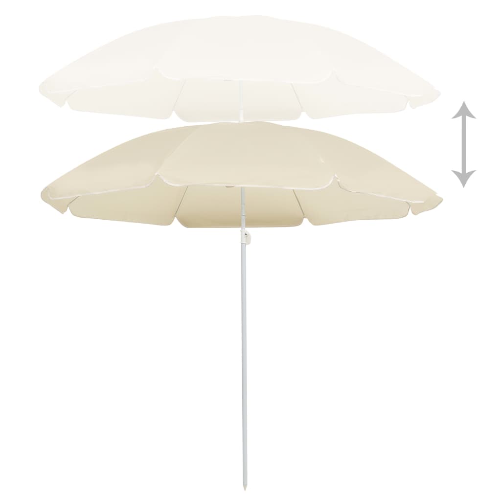 vidaXL Umbrelă de soare de exterior, stâlp din oțel, nisipiu, 180 cm