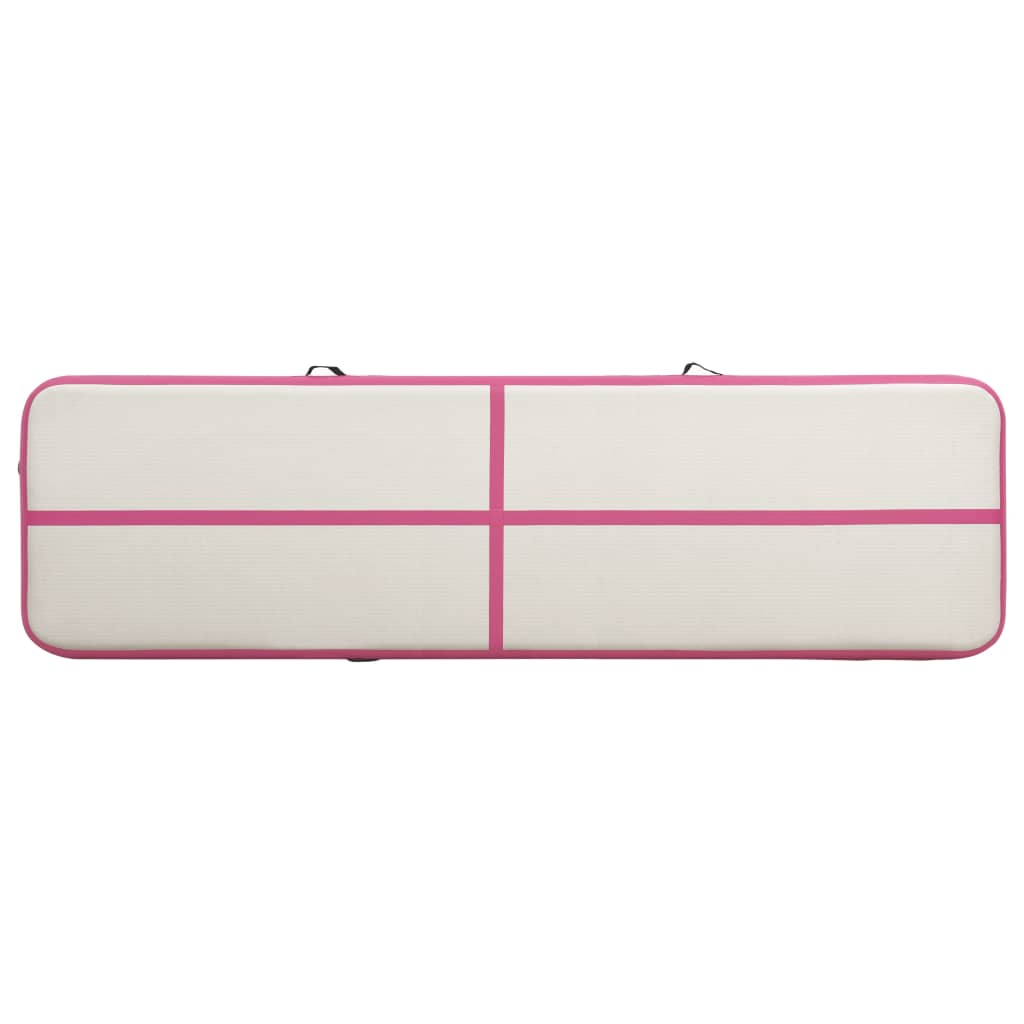 vidaXL Saltea gimnastică gonflabilă cu pompă roz 800x100x15 cm PVC