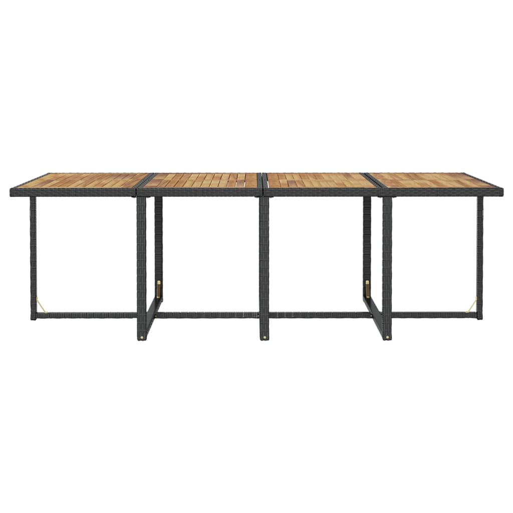 vidaXL Set mobilier de exterior 13 piese negru, poliratan, lemn acacia