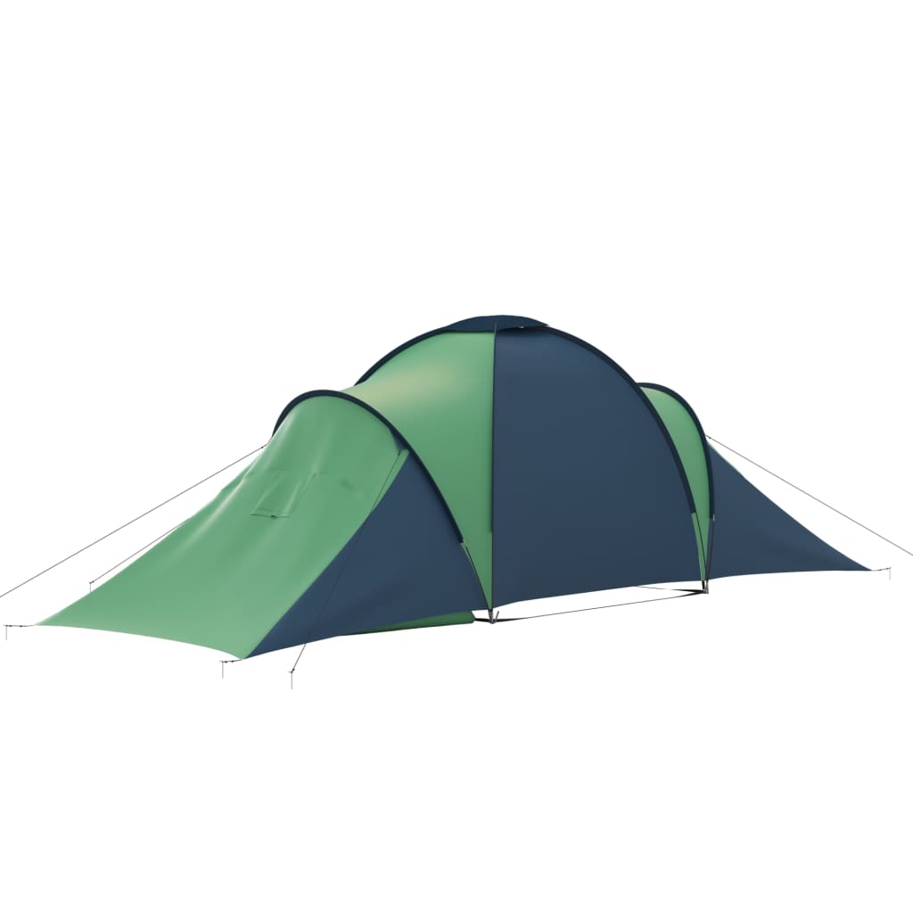 vidaXL Cort camping, 6 persoane, albastru și verde