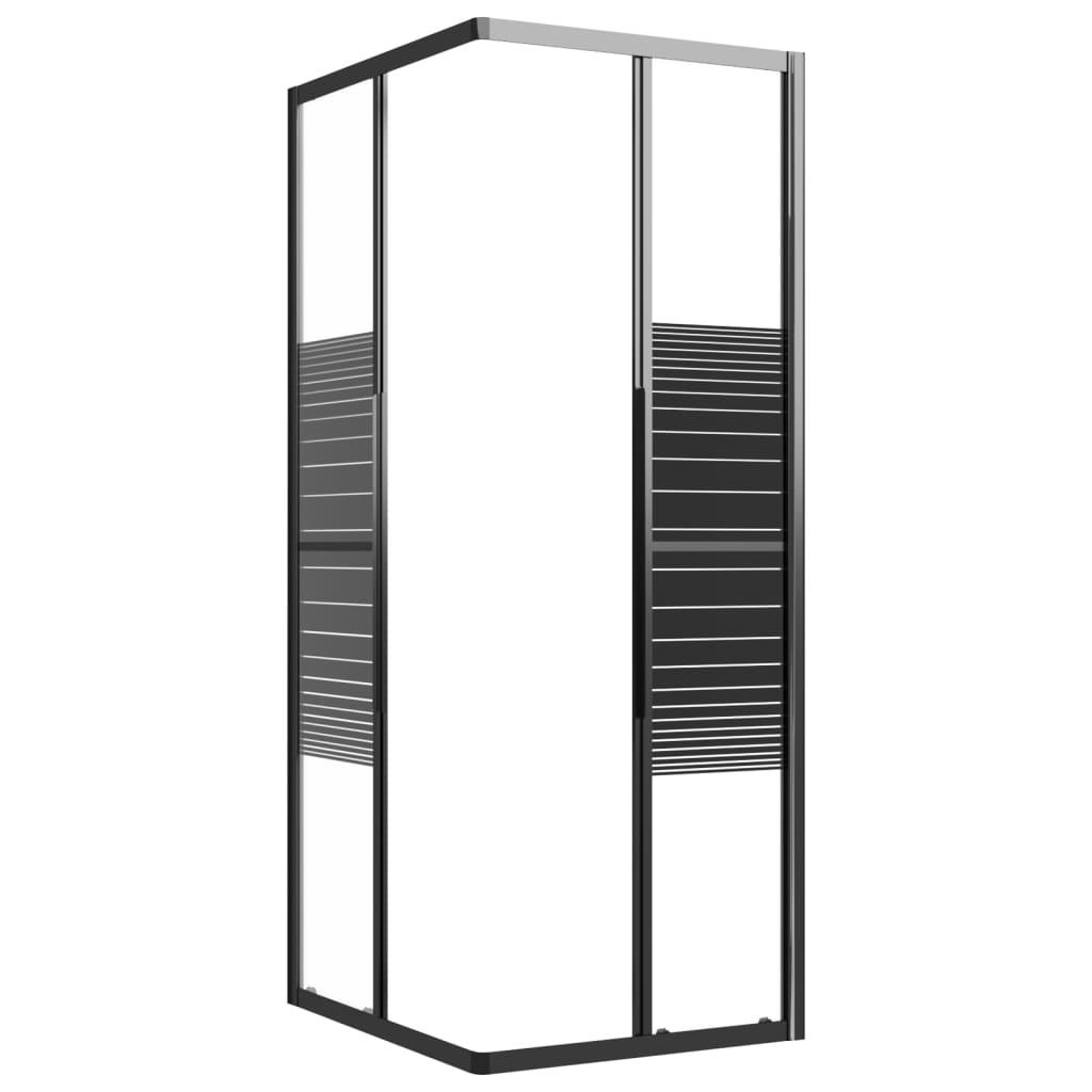 vidaXL Cabină de duș cu dungi, negru, 90x70x180 cm, ESG