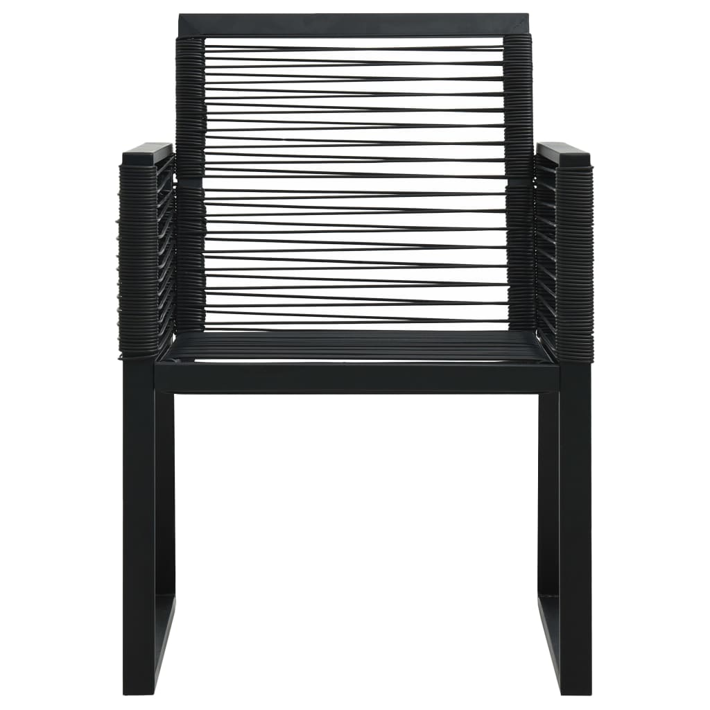 vidaXL Set mobilier de exterior, 9 piese, negru, ratan PVC