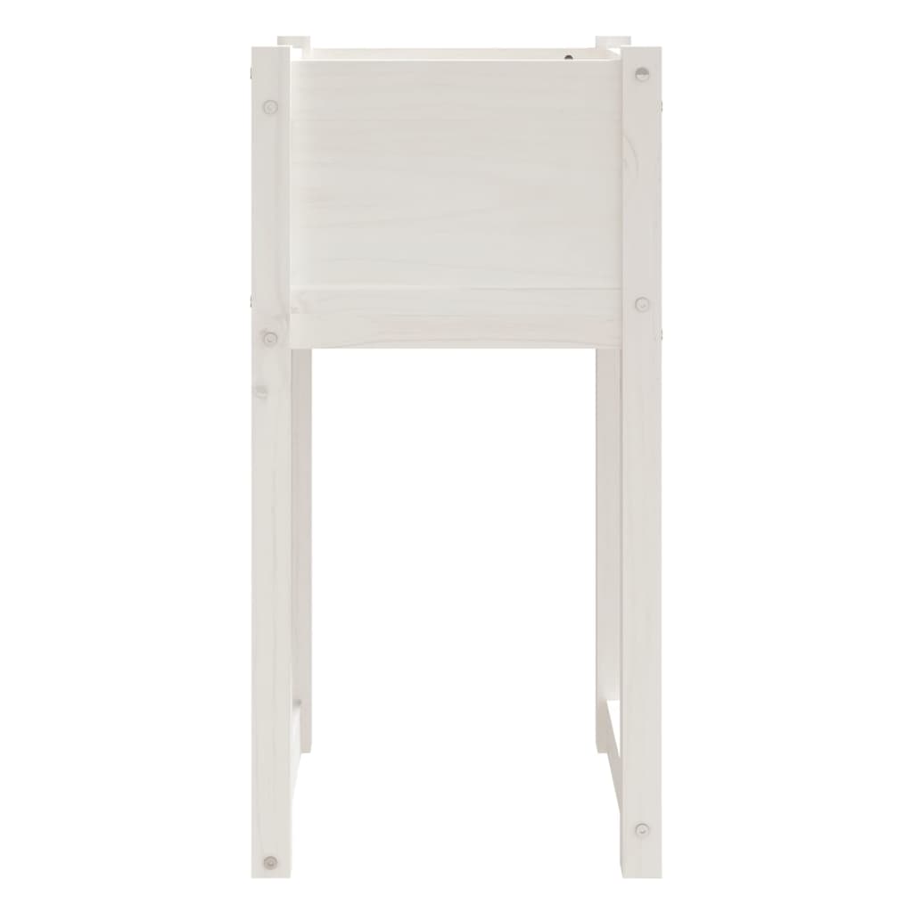 vidaXL Jardinieră, alb, 40x40x81 cm, lemn masiv de pin