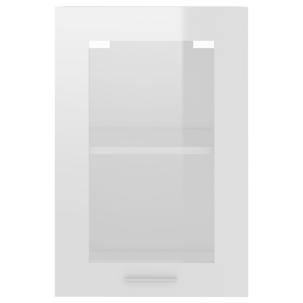 vidaXL Dulap de sticlă suspendat, alb extralucios, 40x31x60 cm, PAL