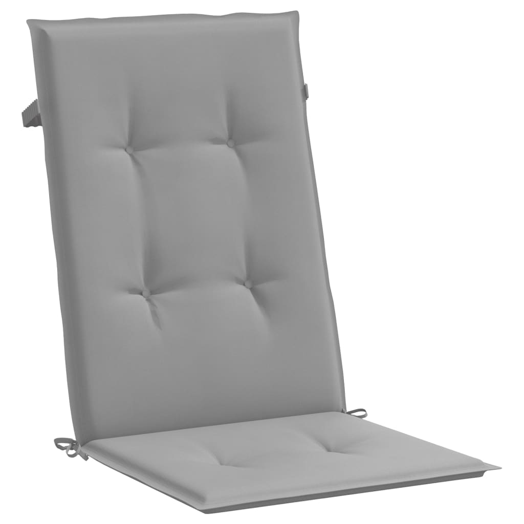 vidaXL Perne scaun cu spătar înalt, 6 buc., gri, 120x50x3 cm, textil
