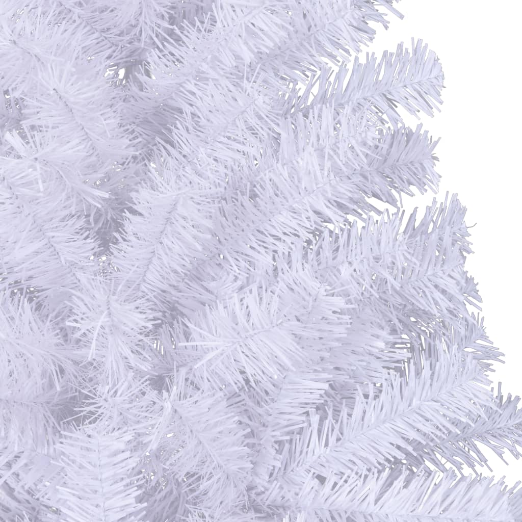 vidaXL Brad de Crăciun artificial jumătate, suport, alb, 240 cm, PVC