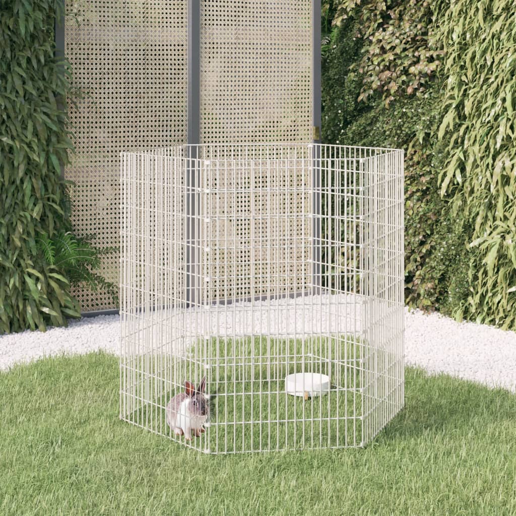 vidaXL Cușcă pentru iepuri, 6 panouri, 54x100 cm, fier galvanizat