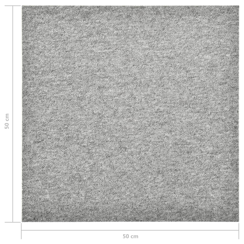 vidaXL Plăci de pardoseală, 20 buc., gri deschis, 50 x 50 cm, 5 m²