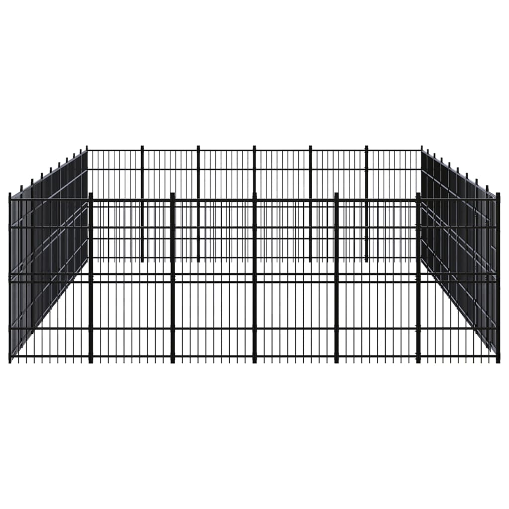 vidaXL Padoc pentru câini de exterior, 49,77 m², oțel