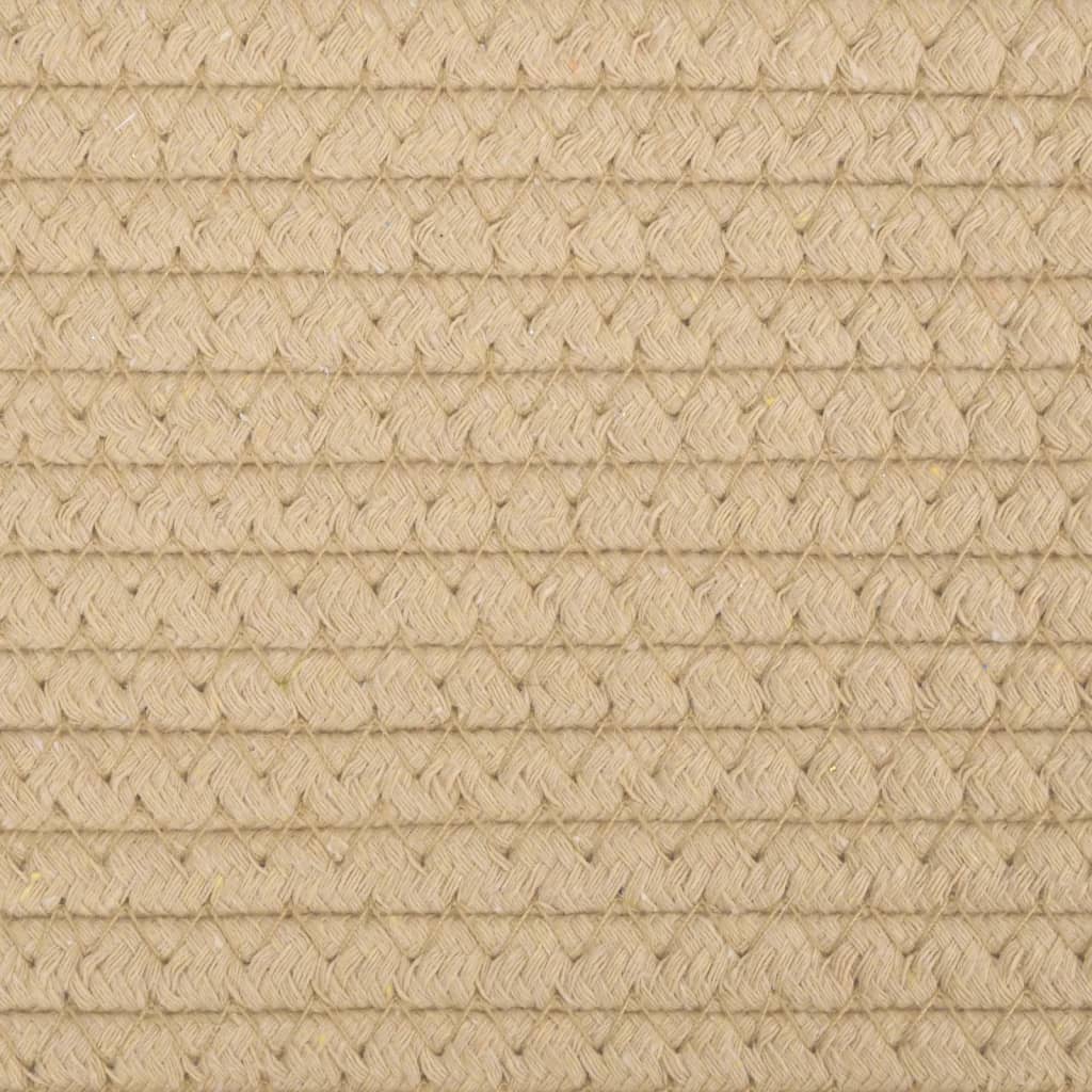 vidaXL Coș de rufe, bej și alb, Ø55x36 cm, bumbac