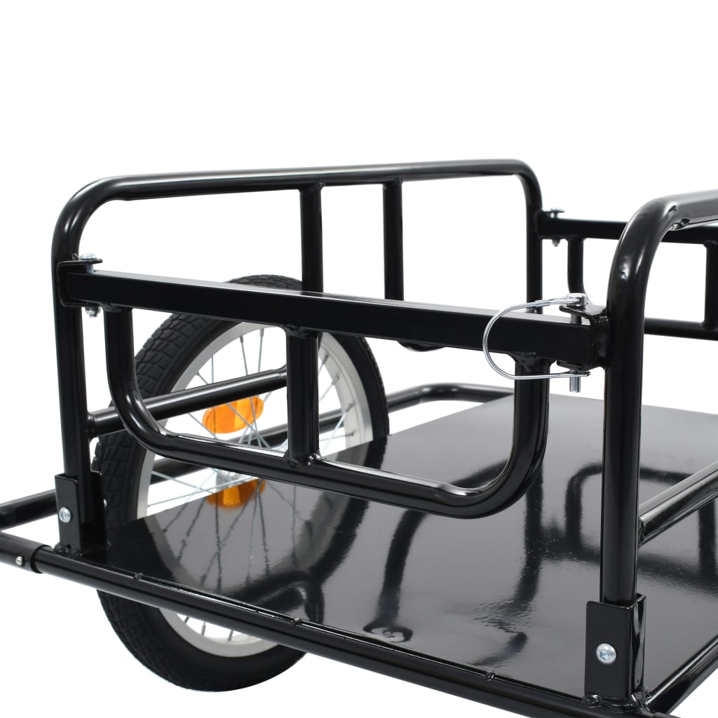 vidaXL Remorcă de bicicletă, negru, 130 x 73 x 48,5 cm, oțel