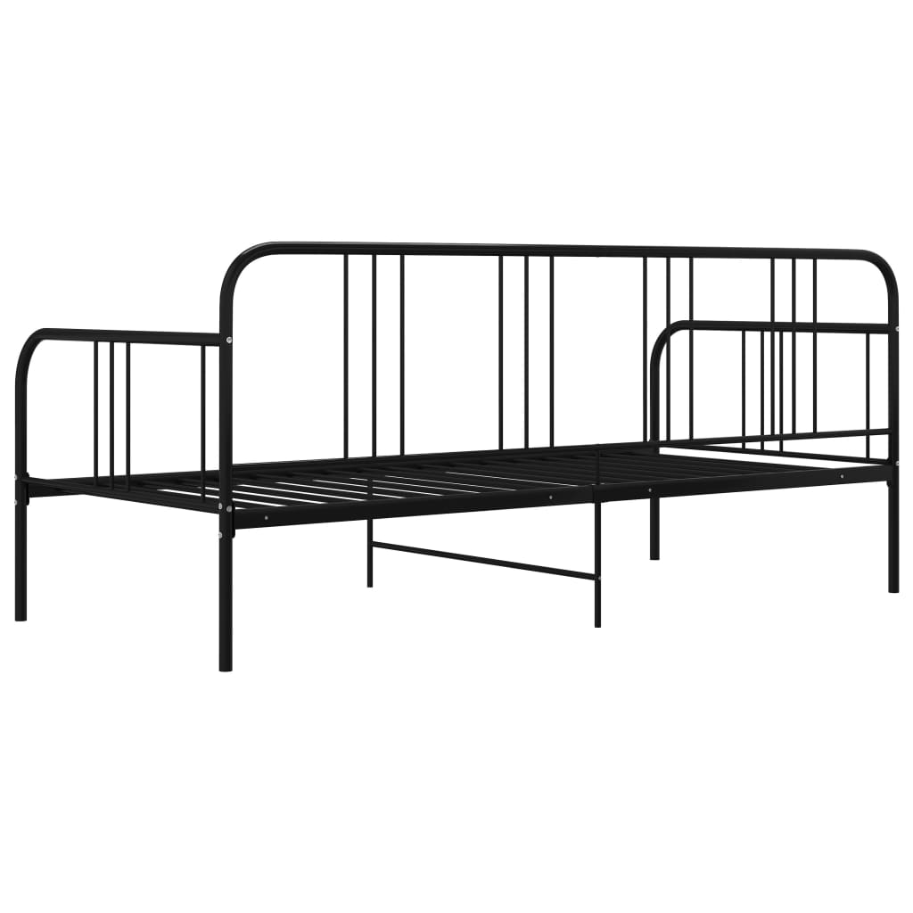 vidaXL Cadru de pat canapea, negru, 90 x 200 cm, metal