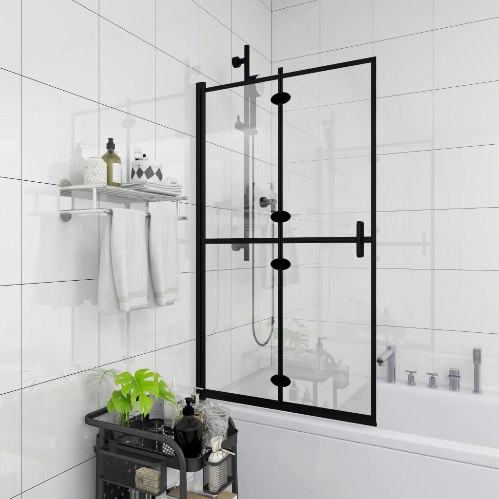 vidaXL Cabină de duș pliabilă, negru, 80x140 cm, ESG
