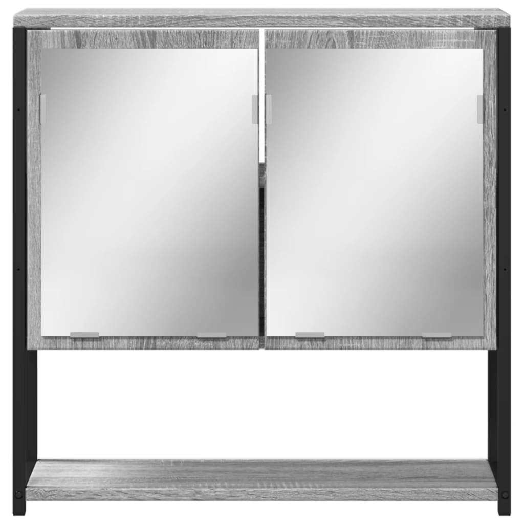 vidaXL Dulap de baie cu oglindă gri sonoma 60x16x60 cm lemn compozit