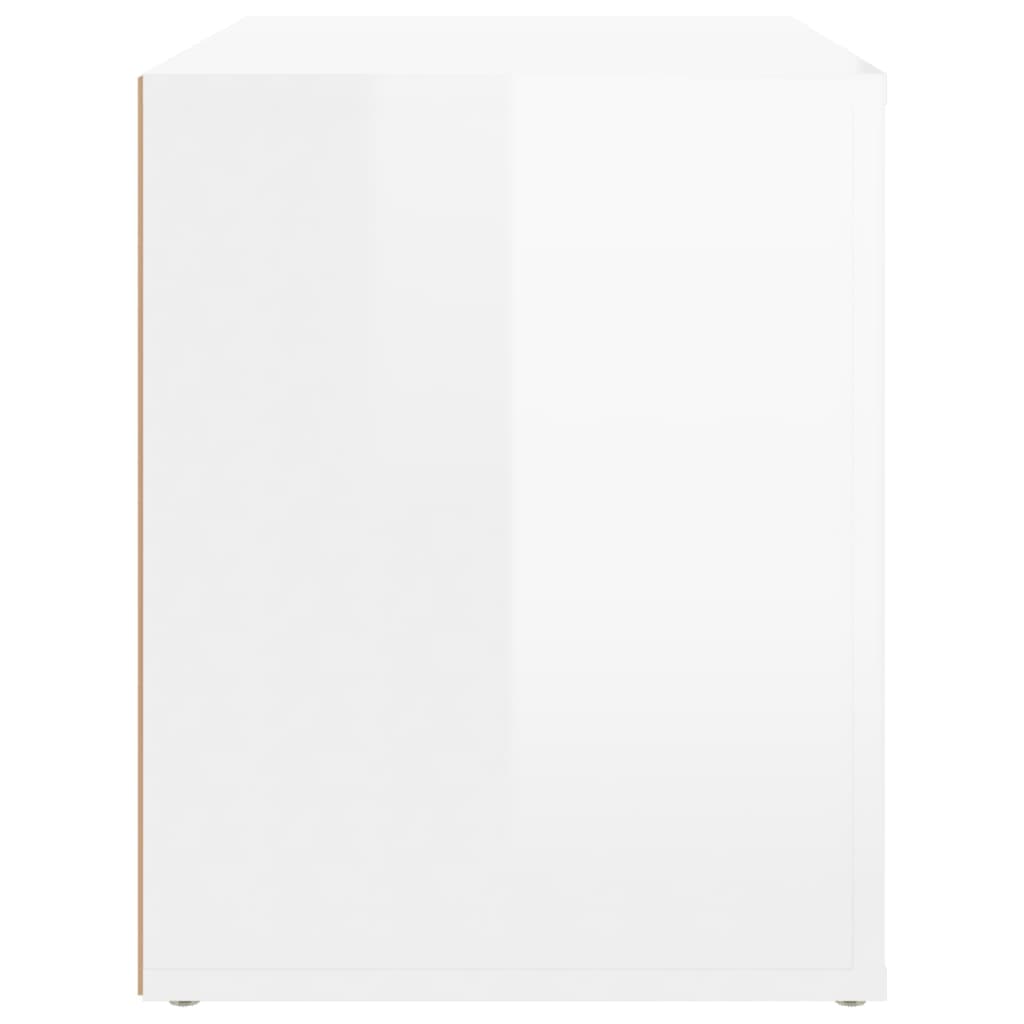 vidaXL Noptieră, alb extralucios, 60x36x45 cm, lemn compozit