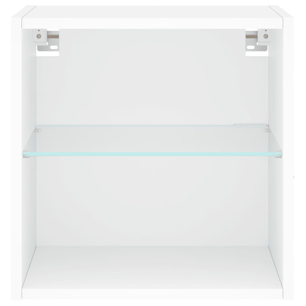 vidaXL Noptieră cu lumini LED montată pe perete, alb