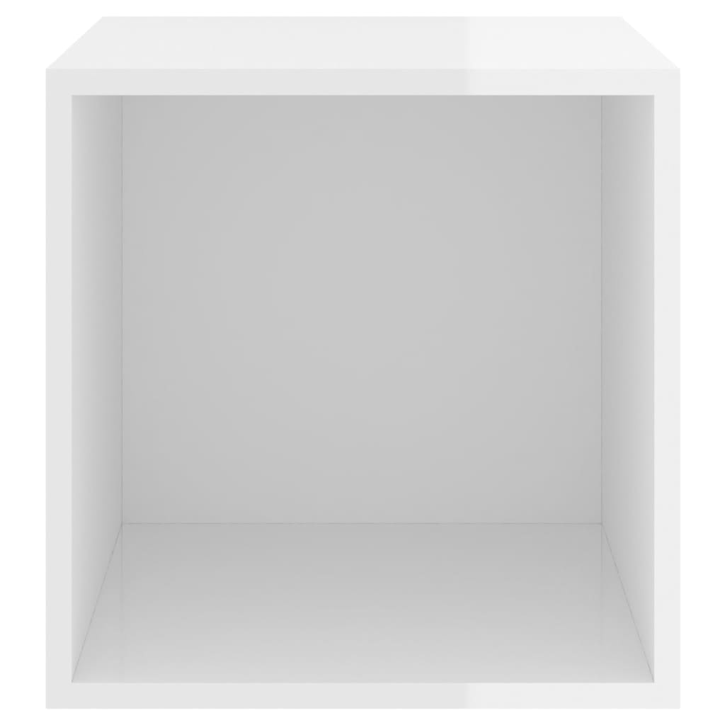 vidaXL Dulapuri de perete, 4 buc., alb extralucios, 37x37x37 cm, PAL