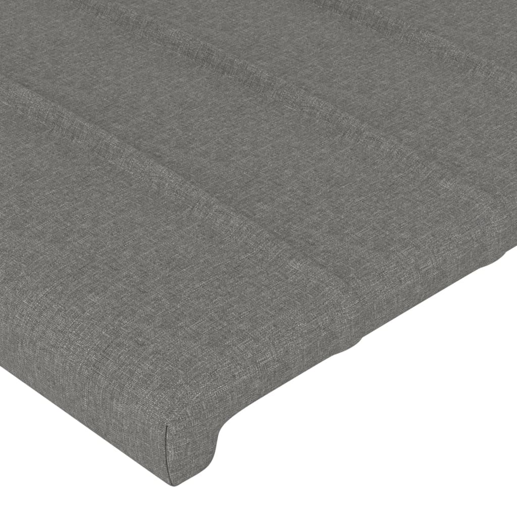 vidaXL Tăblie de pat cu aripioare gri închis 83x23x118/128 cm textil