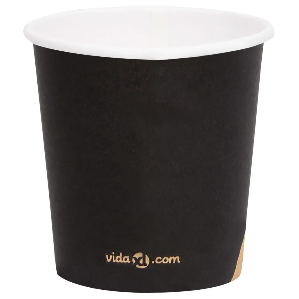 vidaXL Pahare de cafea de hârtie, 1000 buc., negru, 120 ml