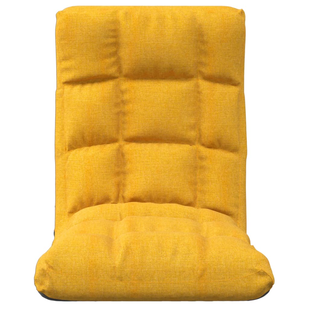 vidaXL Scaun de podea pliabil, galben muștar, material textil