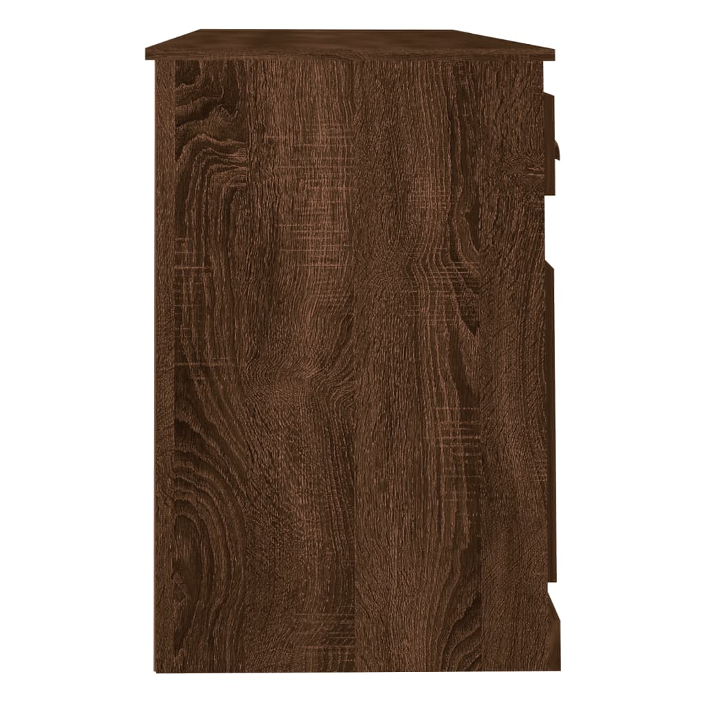 vidaXL Birou cu dulap, stejar maro, lemn prelucrat