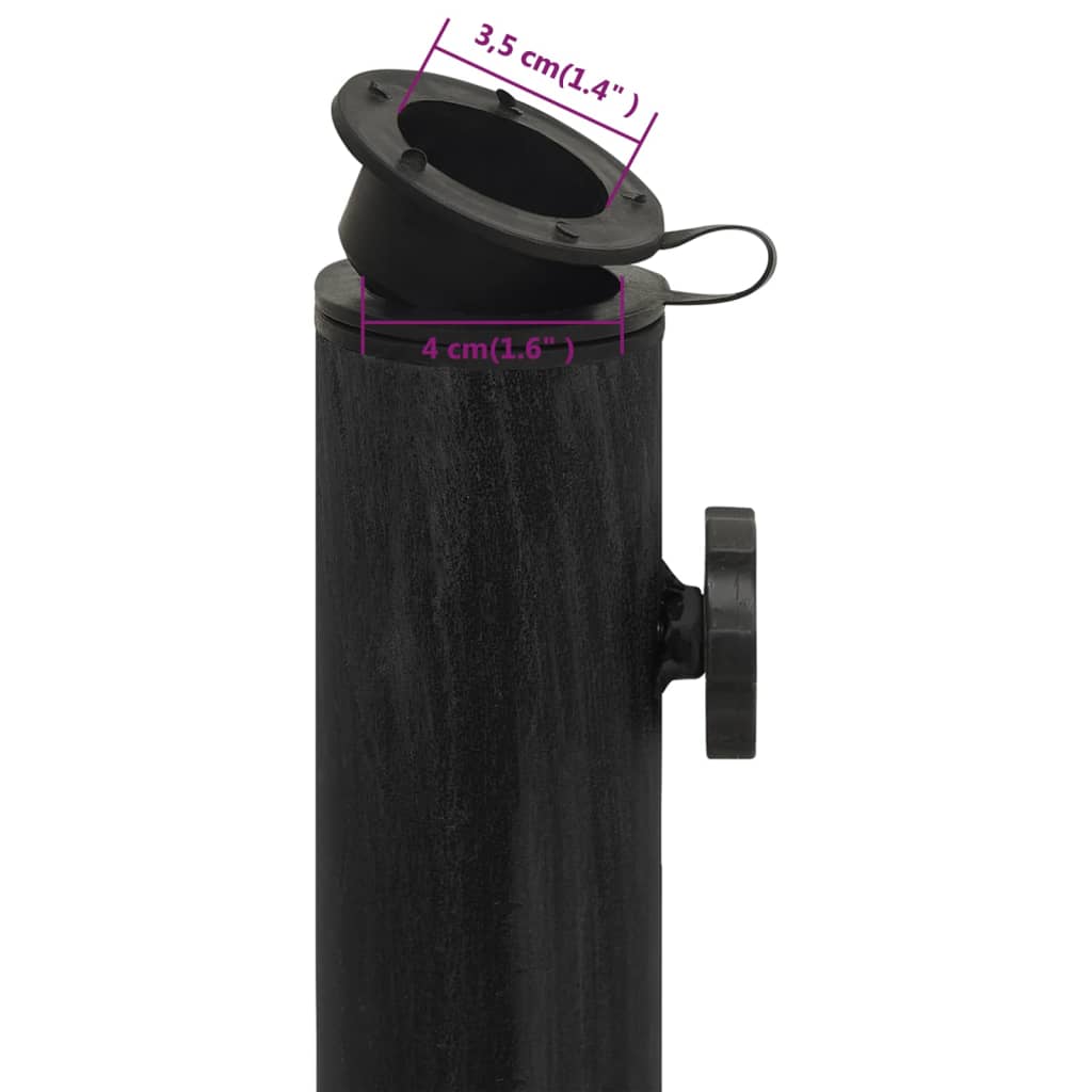 vidaXL Bază de umbrelă, negru, 44x44x31, fontă