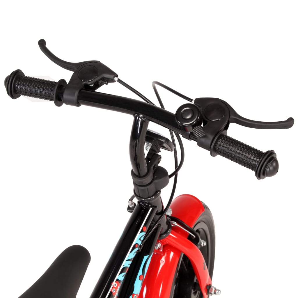 vidaXL Bicicletă pentru copii, negru și roșu, 12 inci