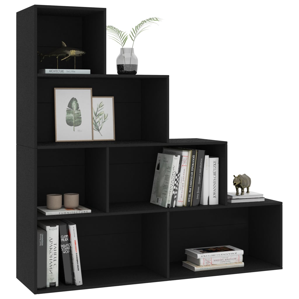 vidaXL Bibliotecă/Separator cameră, negru, 155x24x160 cm, PAL