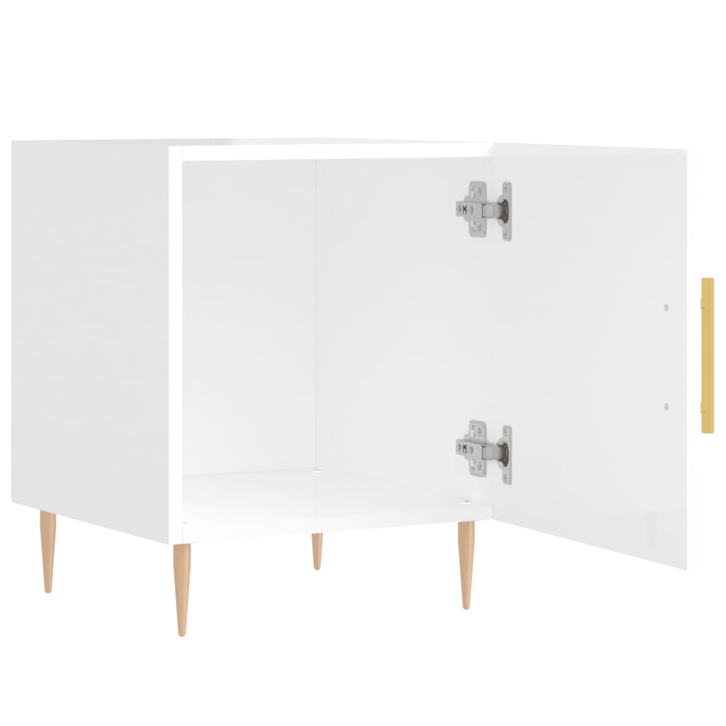 vidaXL Noptieră, alb extralucios, 40x40x50 cm, lemn compozit