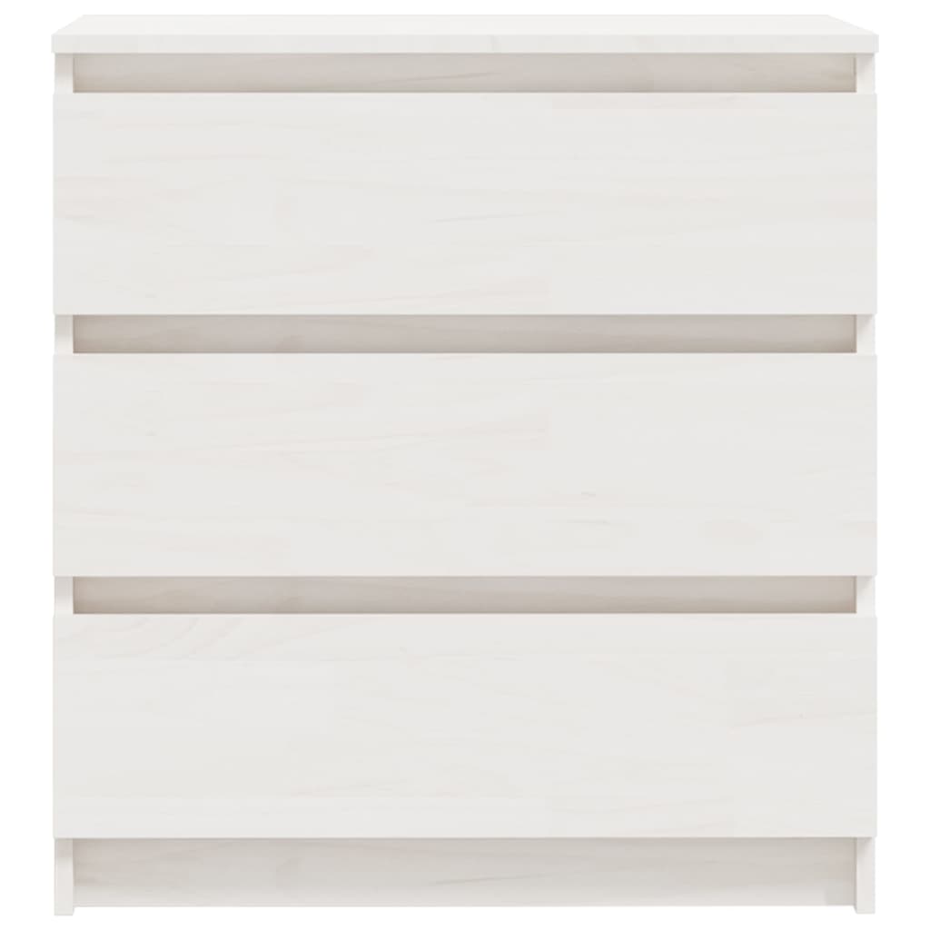 vidaXL Noptiere, 2 buc., alb, 60x36x64 cm, lemn masiv de pin