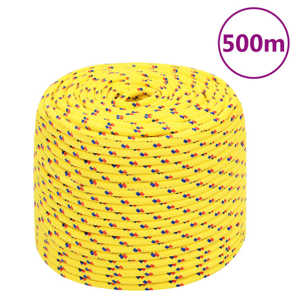 vidaXL Frânghie de barcă, galben, 6 mm, 500 m, polipropilenă