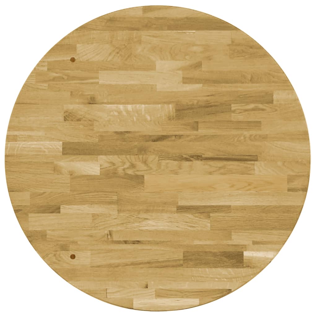 vidaXL Blat de masă, lemn masiv de stejar, rotund, 44 mm, 600 mm