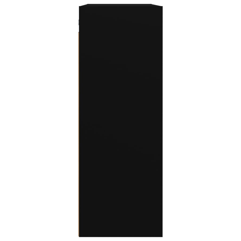 vidaXL Dulap de perete suspendat, negru, 69,5x32,5x90 cm