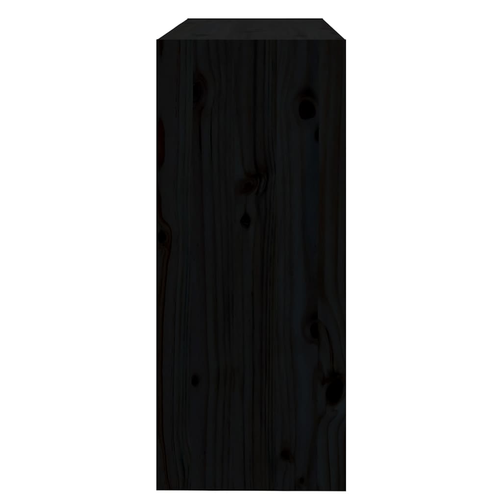 vidaXL Bibliotecă/Separator cameră negru 80x30x71,5 cm lemn masiv pin