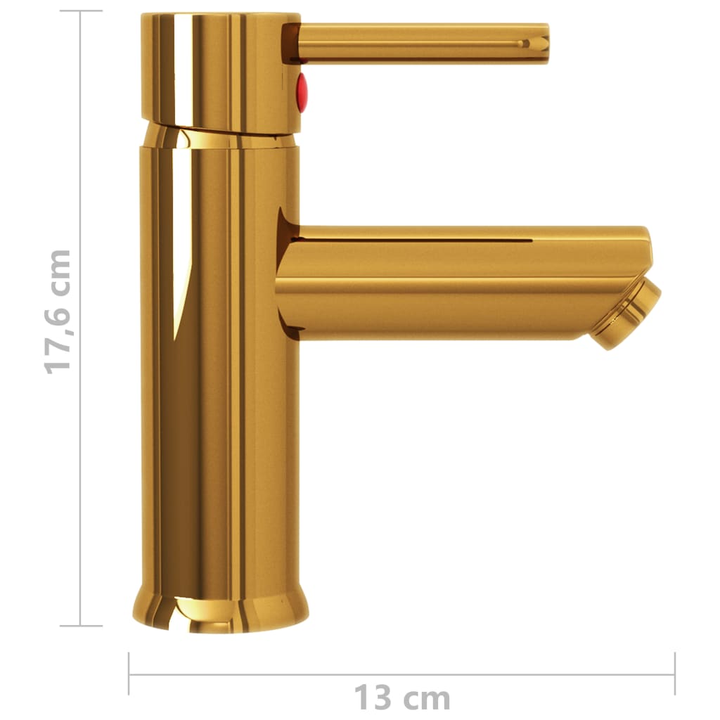 vidaXL Robinet chiuvetă de baie, auriu, 130x176 mm