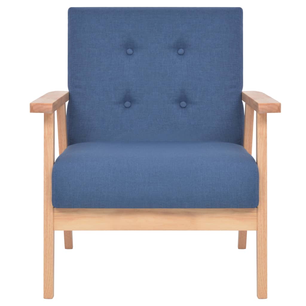 vidaXL Set cu canapele, 2 piese, material textil, albastru