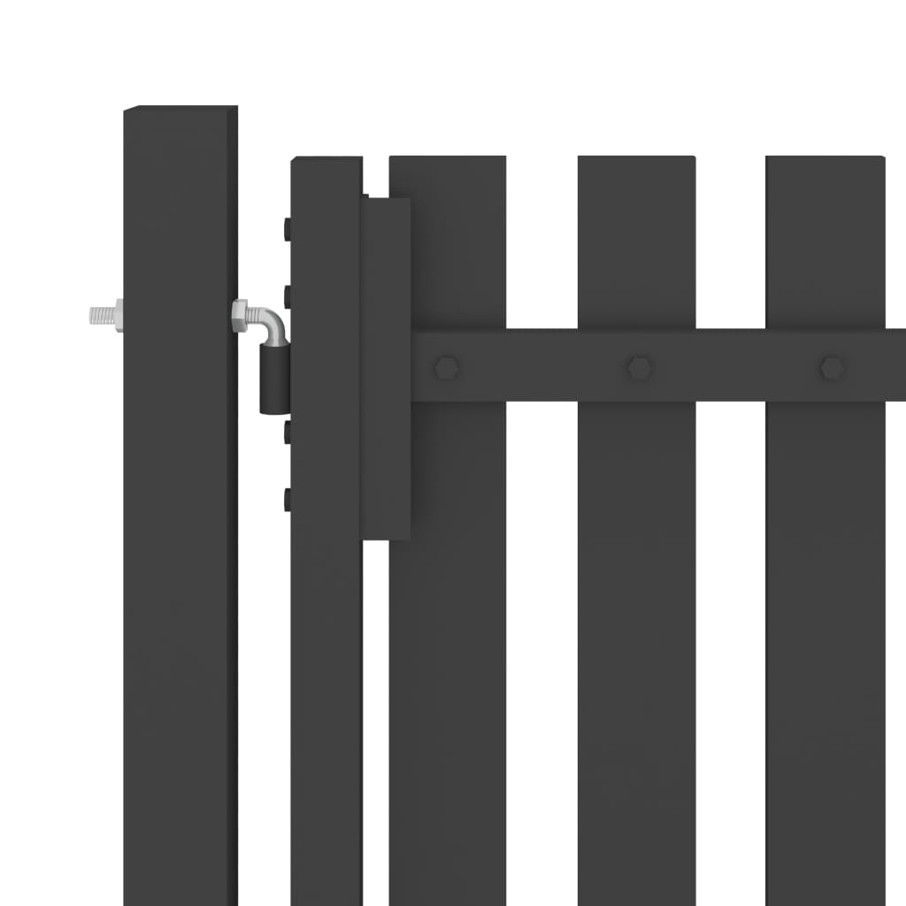 vidaXL Poartă de gard grădină, antracit, 1 x 2,5 m, oțel