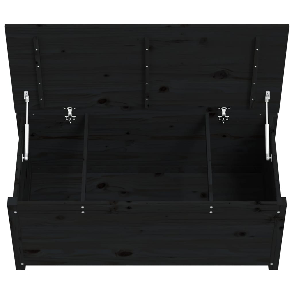 vidaXL Cutie de depozitare, negru, 110x50x45,5 cm, lemn masiv de pin