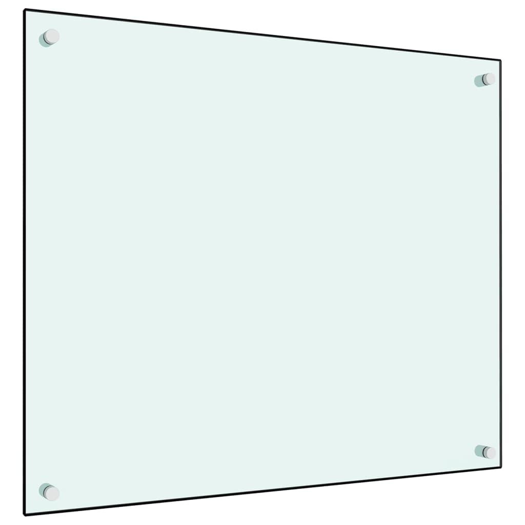 vidaXL Panou antistropi de bucătărie, alb, 70x60 cm, sticlă securizată