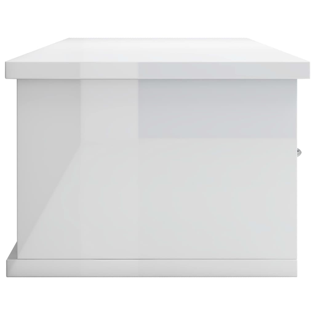 vidaXL Dulap de perete cu sertare, alb extralucios, 88x26x18,5 cm, PAL